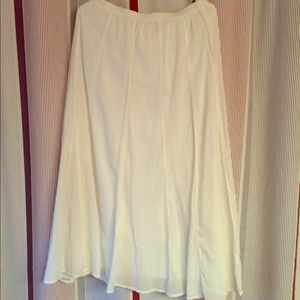 White cotton JJill Summer skirt